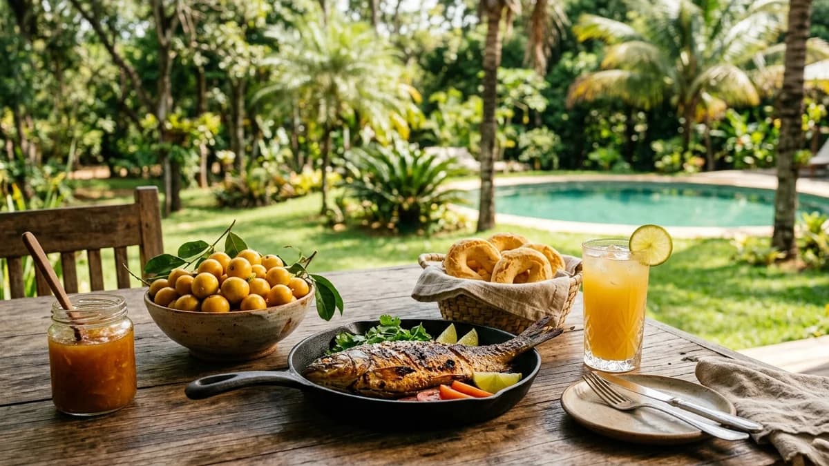 Discover the spring season of Guavira (Official Fruit of MS) and native Cerrado fruits in Bonito: wildlife foraging on trails, wood-fired farm lunches, sustainable river fish, and Casa Azul hospitality.